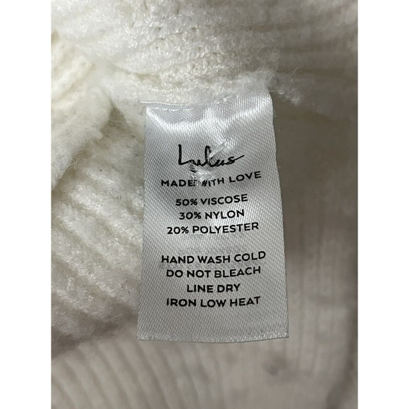 LULUS Cardigan Sweater Top Cuddly Moments Ivory Ribbed Balloon Sleeve Size M - Picture 8 of 10